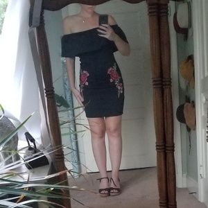 Medium Embroidered black dress!